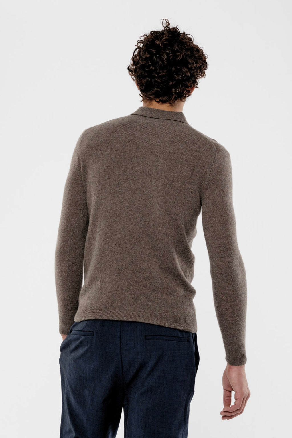 Polo Manches Longues - Douglas - Taupe Chiné