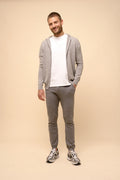 Hooded Zip Cardigan - Elliot - Marl Cloud
