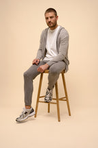 Gilet Zippé Capuche - Elliot - Nuage Chiné