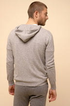 Hooded Zip Cardigan - Elliot - Marl Cloud