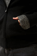 Zipped Hooded Cardigan - Debbie - Black