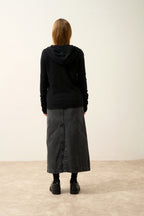 Zipped Hooded Cardigan - Debbie - Black