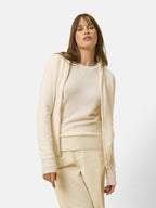 Hooded Zip-Up Cardigan - Debbie - Ivory