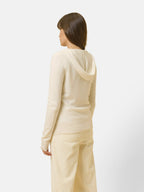Hooded Zip-Up Cardigan - Debbie - Ivory