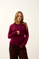 Zipped Hooded Vest - Debbie - Burgundy