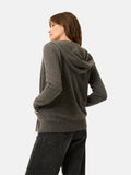 Zip-Up Hooded Cardigan - Debbie - Heathered Anthracite
