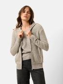 Gilet Zippé Capuche - Debbie - Nuage Chiné