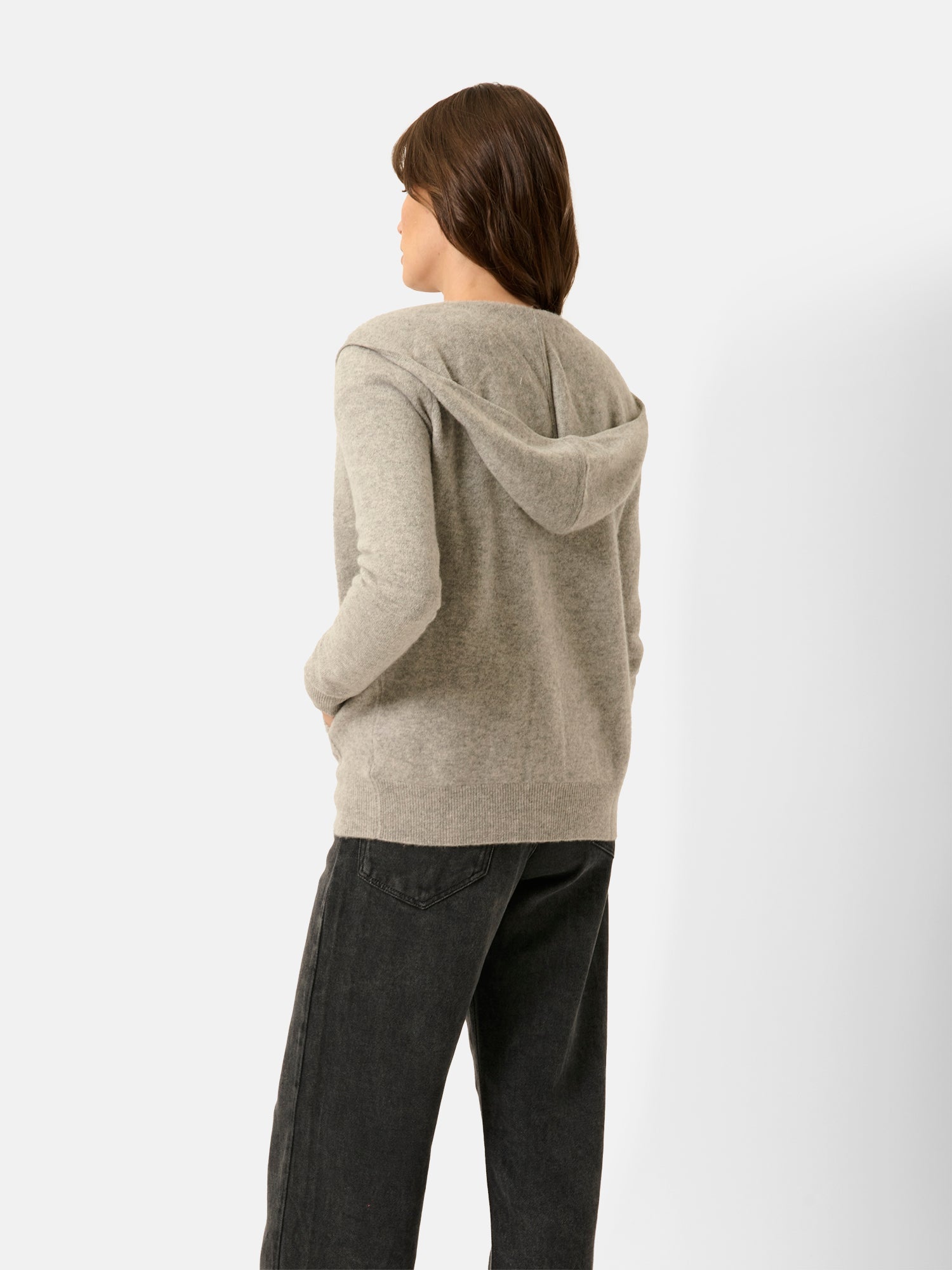 Hooded Zipped Cardigan - Debbie - Nuage Chiné