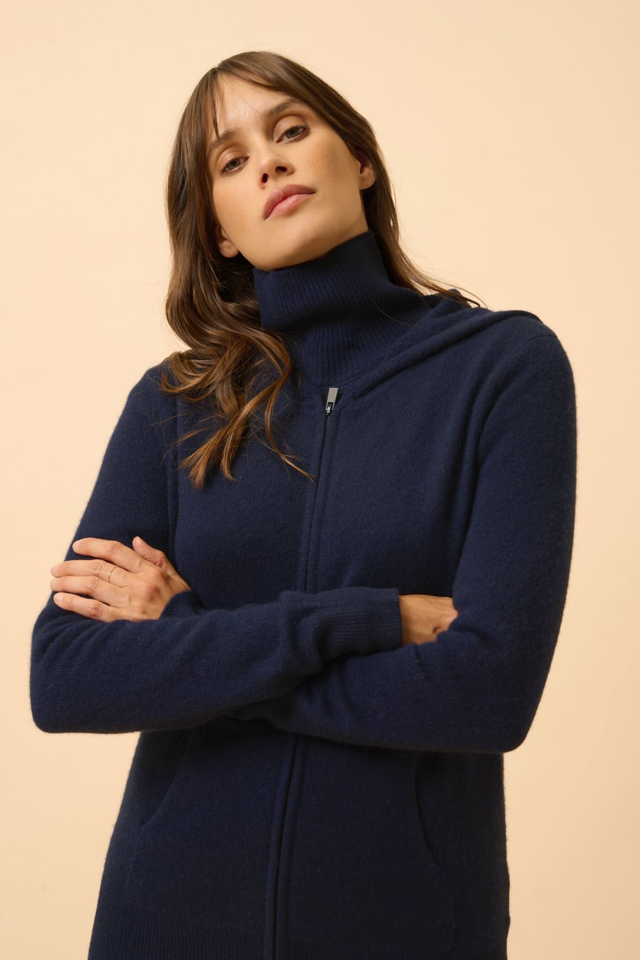 Hooded Zip Gilet - Debbie - Navy