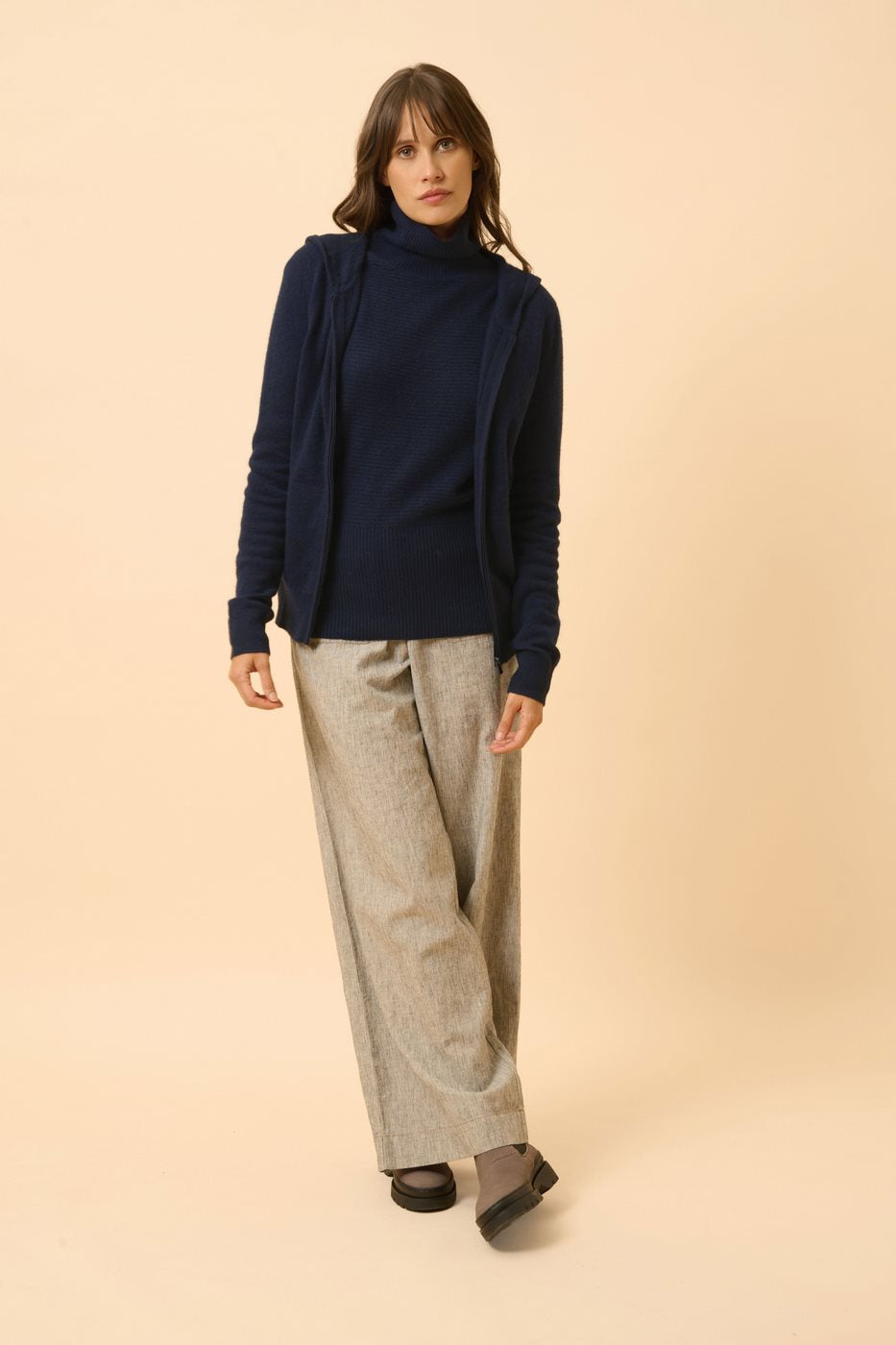 Hooded Zip Gilet - Debbie - Navy