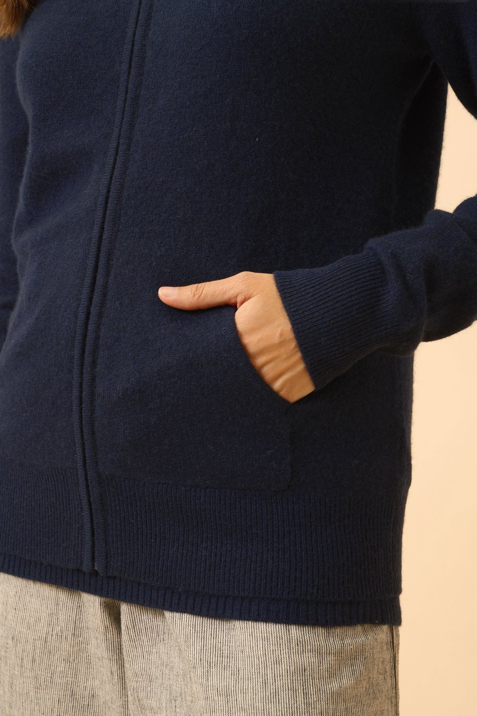 Hooded Zip Gilet - Debbie - Navy