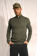 Trucker Sweater - Bradley - Heather Khaki