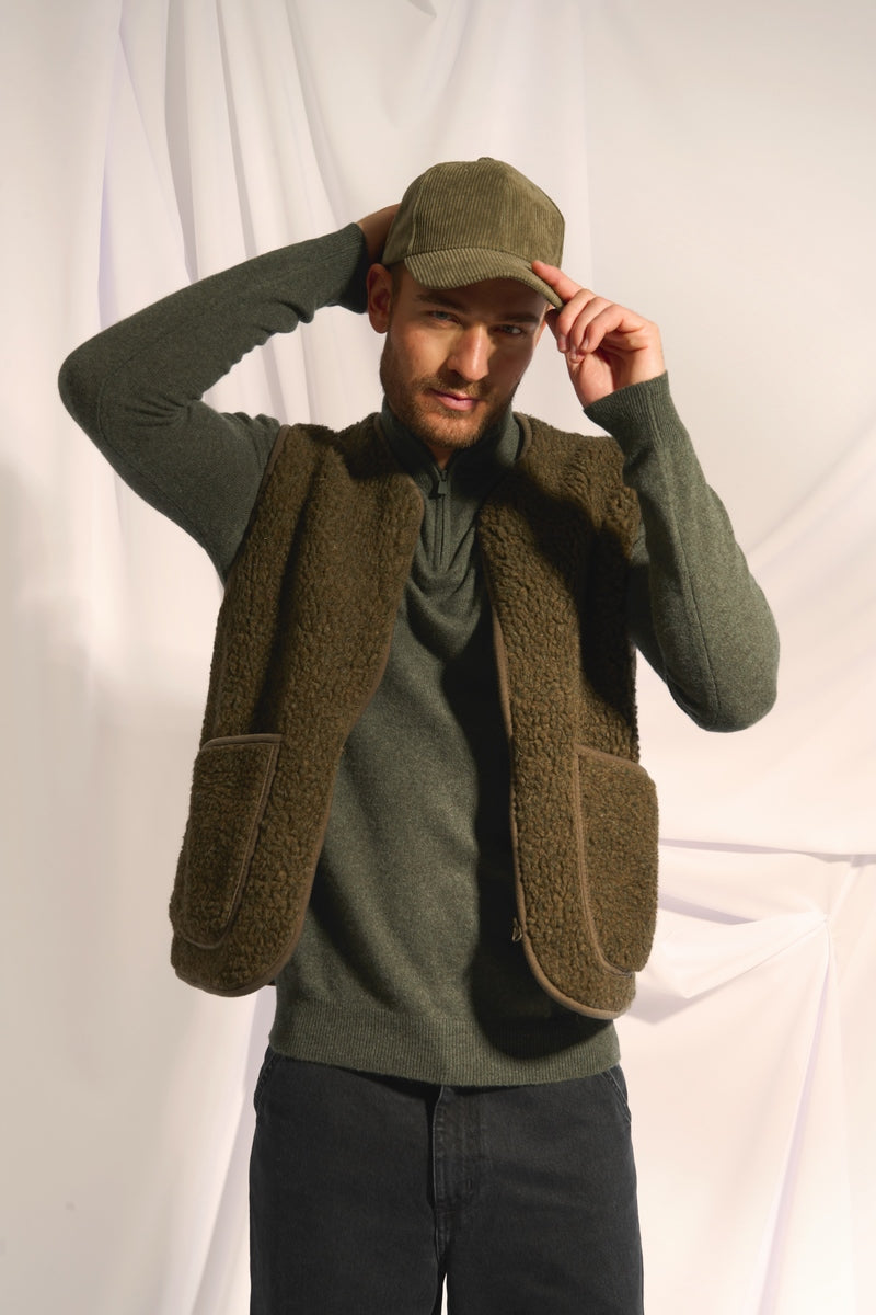 Trucker Sweater - Bradley - Heather Khaki