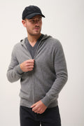 Hooded Zip Cardigan - Elliot - Marl Flannel