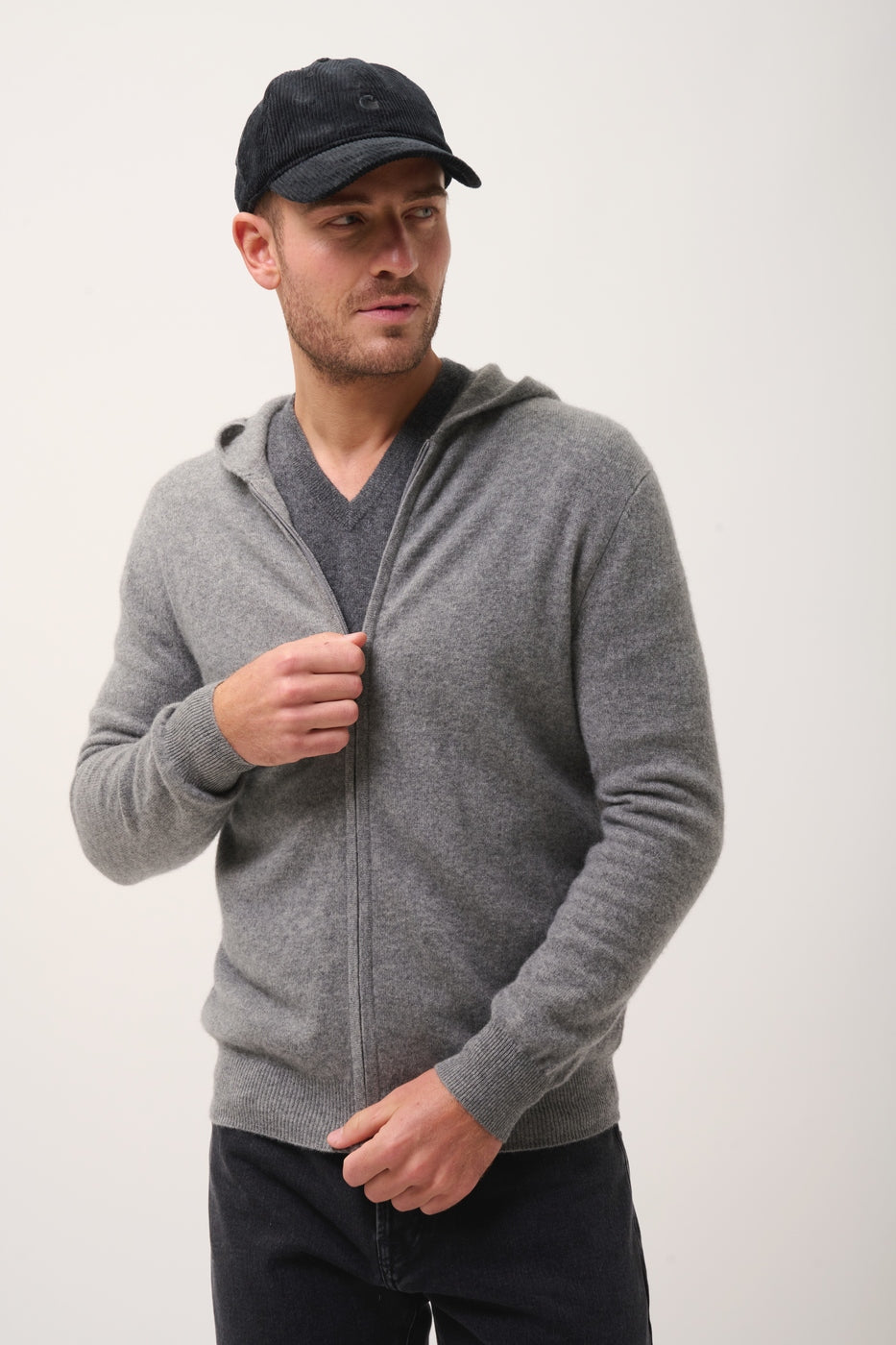 Gilet Zippé Capuche - Elliot - Flanelle Chiné