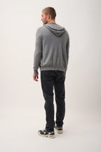 Hooded Zip Cardigan - Elliot - Marl Flannel