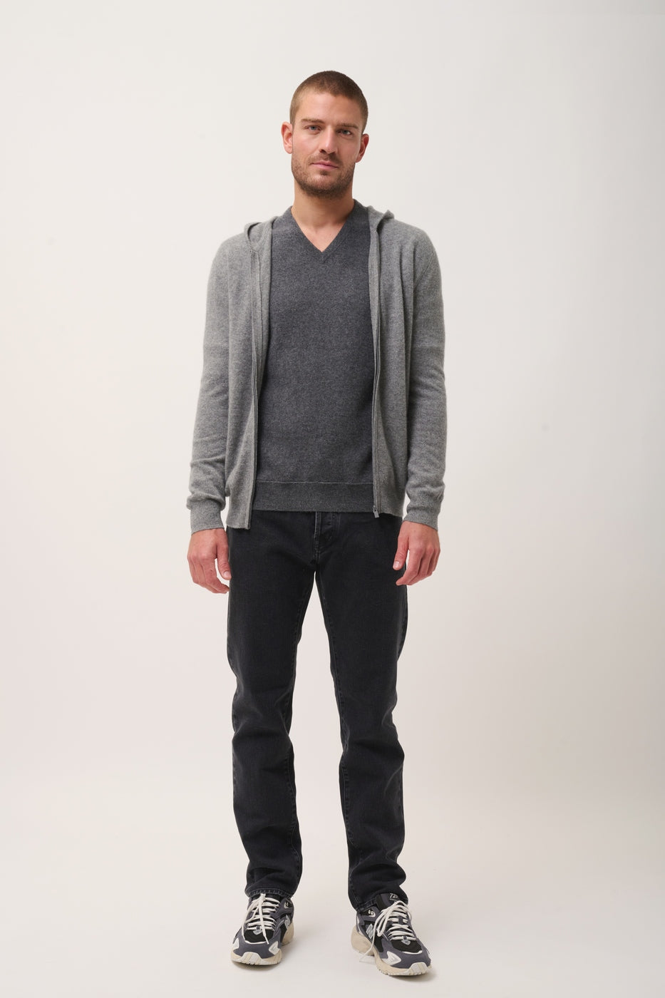 Gilet Zippé Capuche - Elliot - Flanelle Chiné