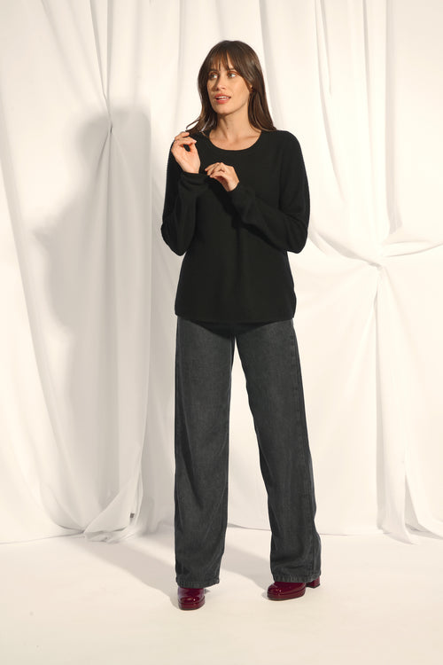 Pull Col Bateau - Nethy - Noir