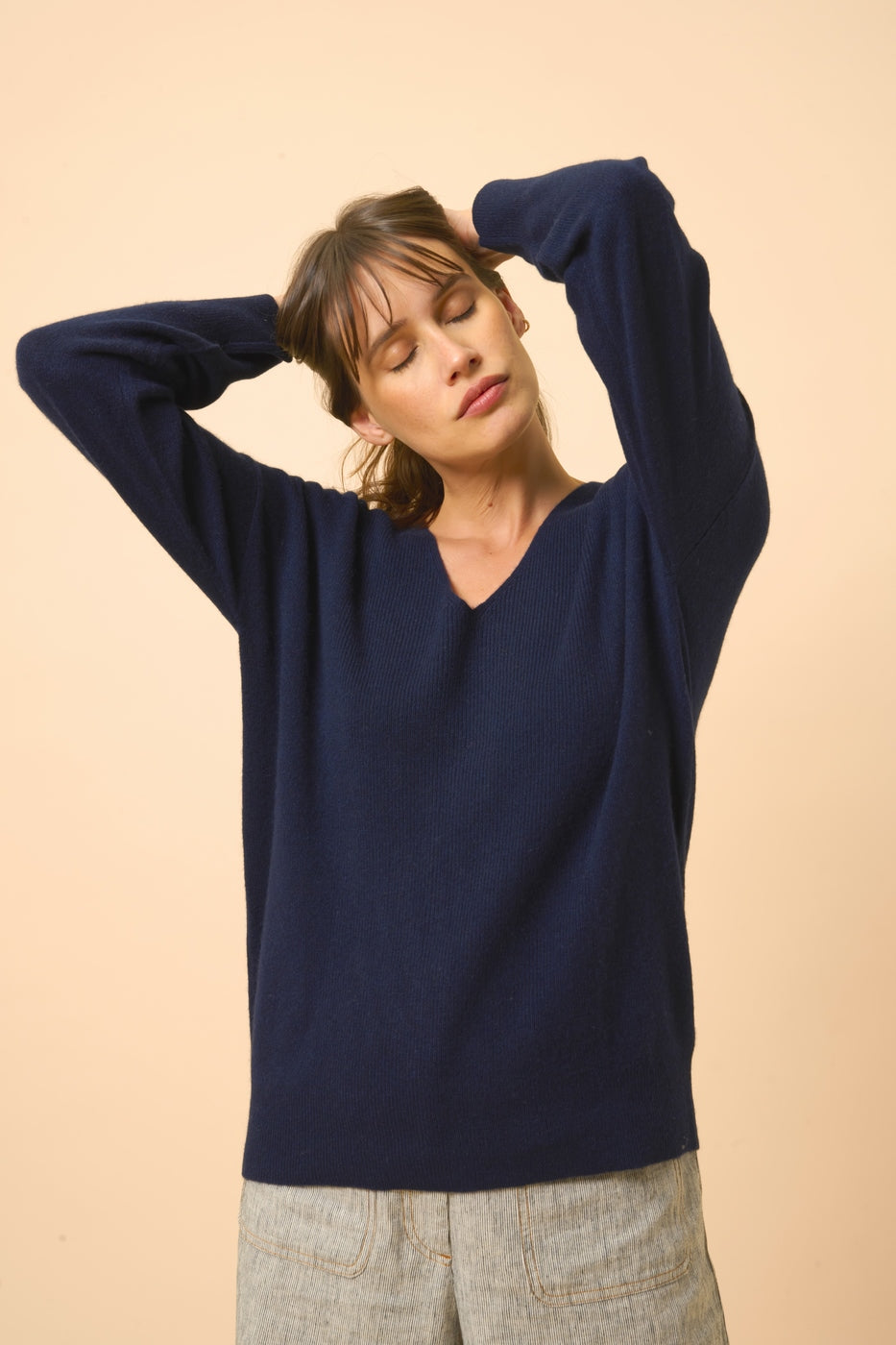 Pull Col V - Birse - Navy