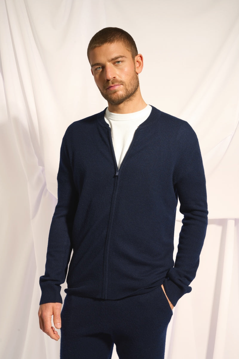 Gilet Zippé Col Mao - Polnoon - Navy