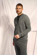 Chaqueta con Cremallera y Cuello Mao - Polnoon - Anthracite Chiné