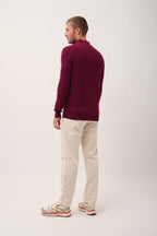 Zip-Neck Jumper - Bradley - Burgundy