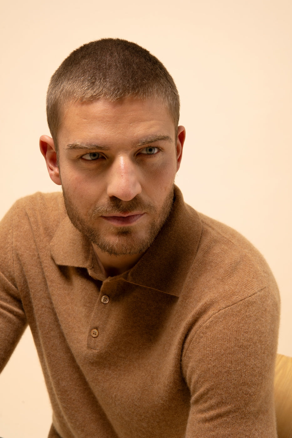 Long-Sleeve Polo Shirt – Douglas – Hazelnut