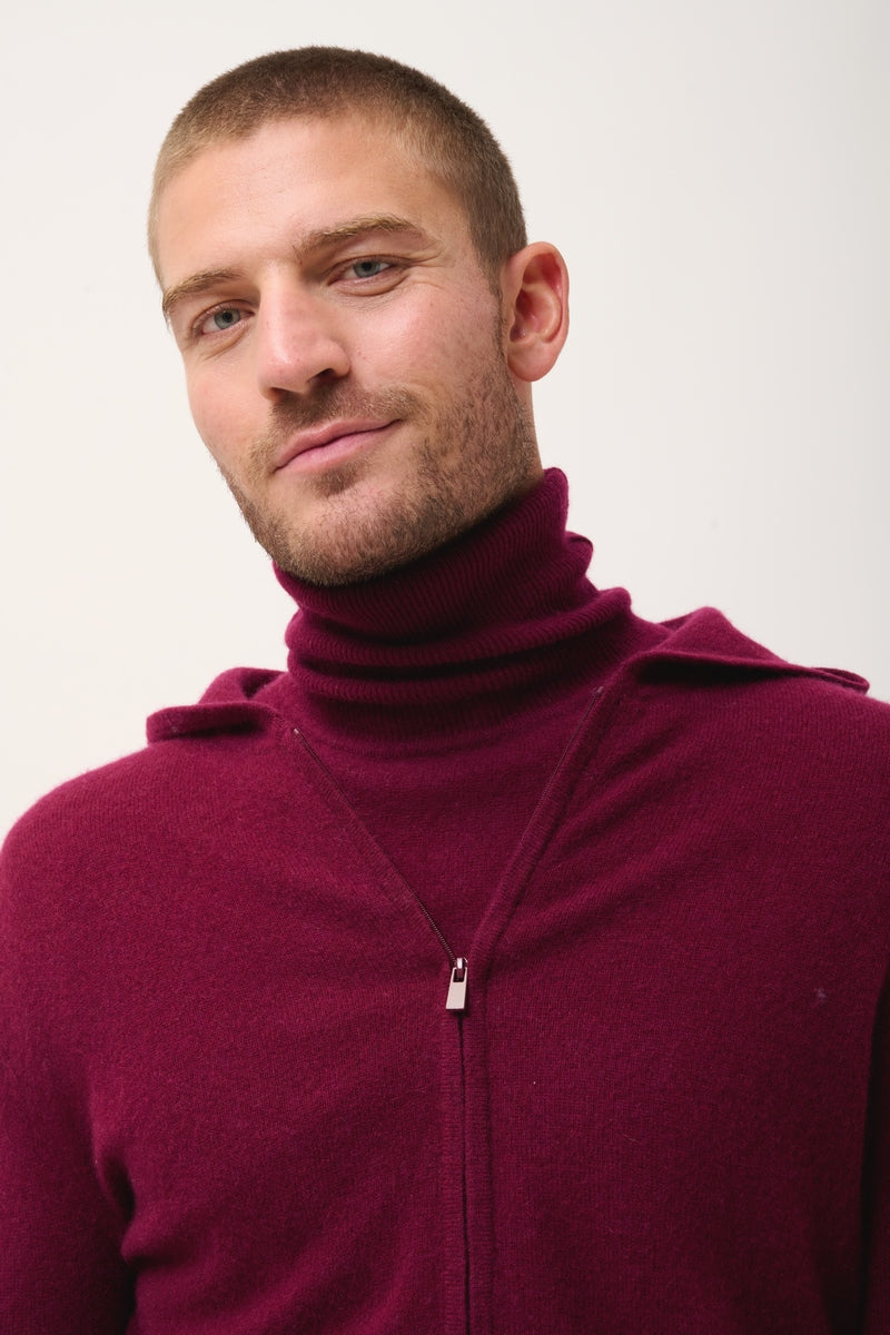 Gilet Zippé Capuche - Elliot - Bordeaux