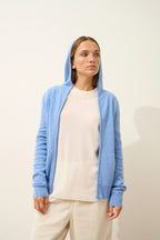 Gilet Zippé Capuche - Debbie - Sky