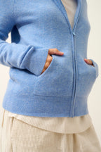 Gilet Zippé Capuche - Debbie - Sky