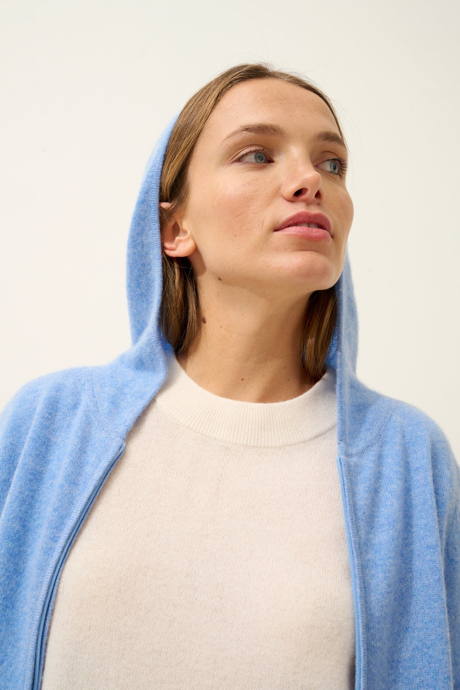 Gilet Zippé Capuche - Debbie - Sky