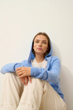 Gilet Zippé Capuche - Debbie - Sky