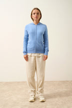 Gilet Zippé Capuche - Debbie - Sky