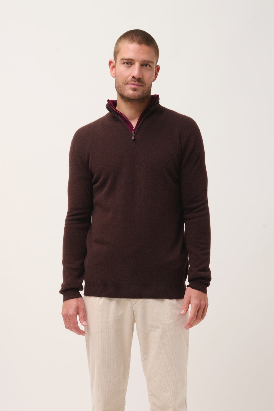 Jersey con Cuello Cremallera - Bradley - Choco