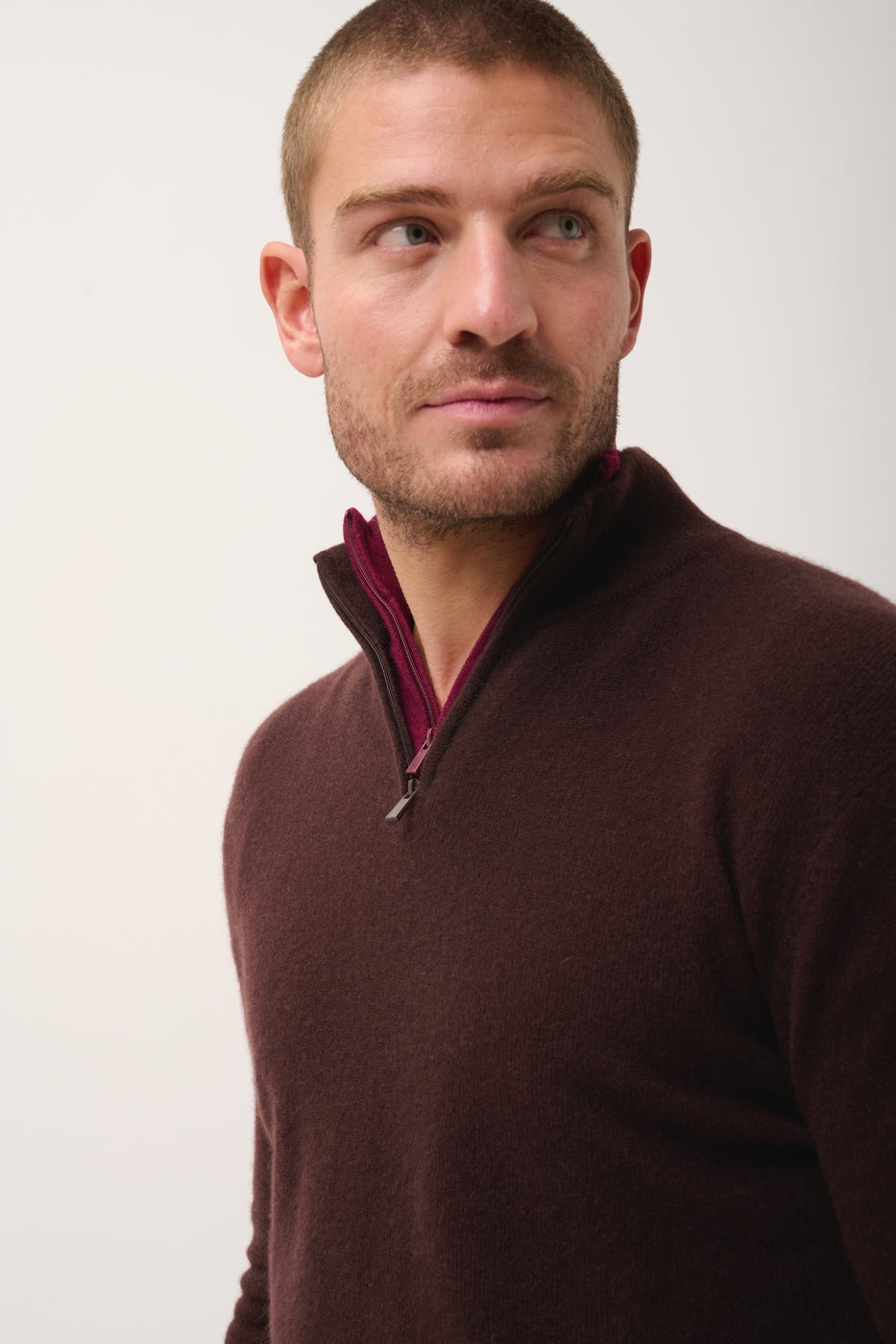 Jersey con Cuello Cremallera - Bradley - Choco