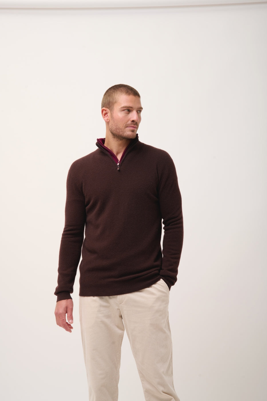 Jersey con Cuello Cremallera - Bradley - Choco