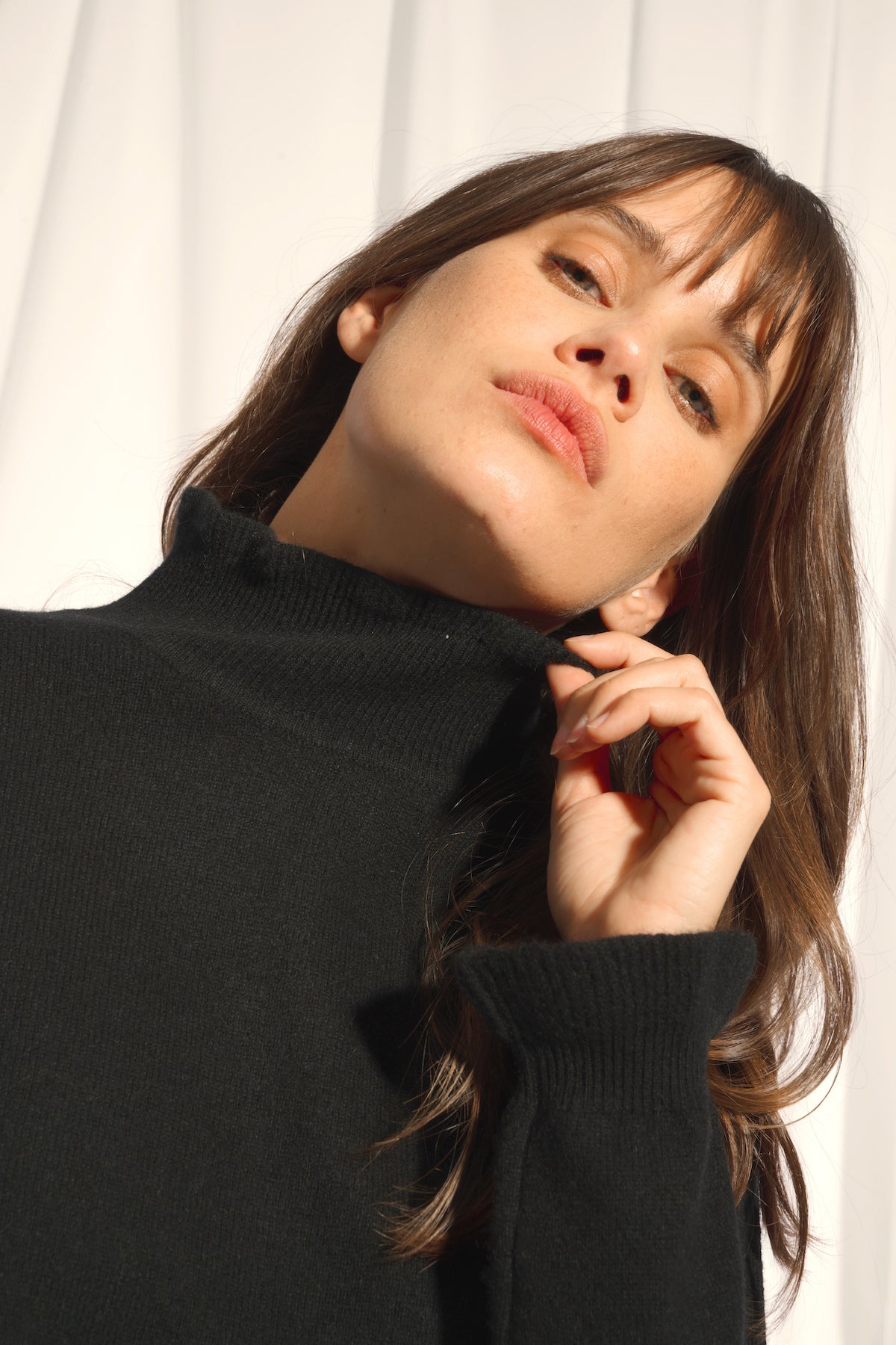 Pull Col Montant Volanté - Trila - Noir