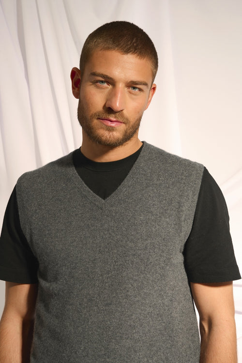 Débardeur Col V - Corki - Anthracite Chiné