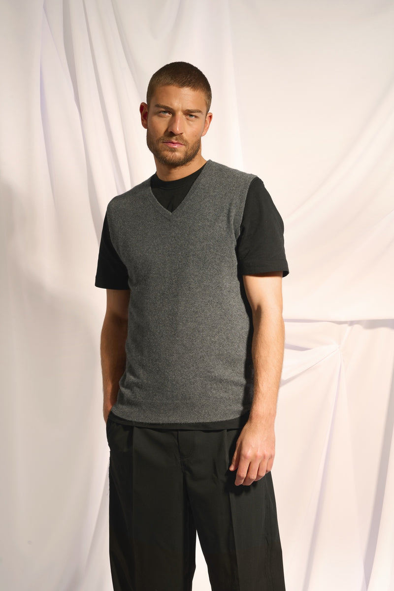 Débardeur Col V - Corki - Anthracite Chiné