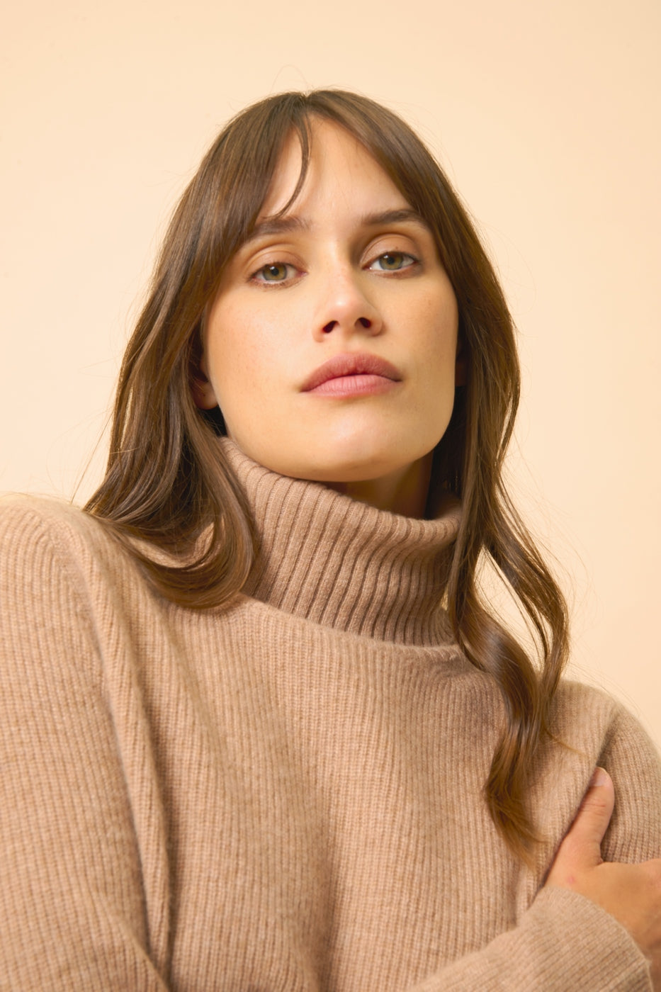 Roll-Neck Jumper - Billy - Camel Marl