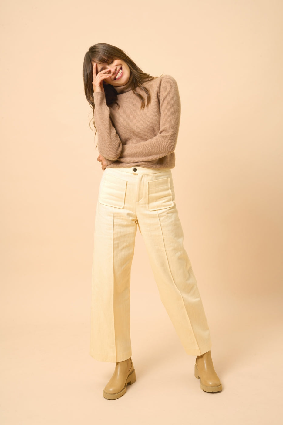Roll-Neck Jumper - Billy - Camel Marl