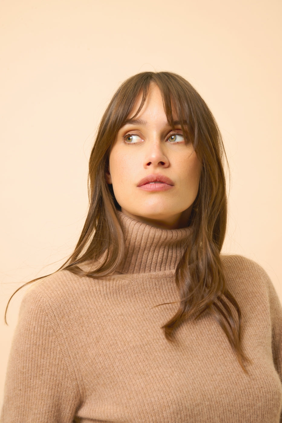 Roll-Neck Jumper - Billy - Camel Marl