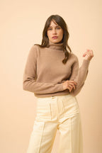 Roll-Neck Jumper - Billy - Camel Marl