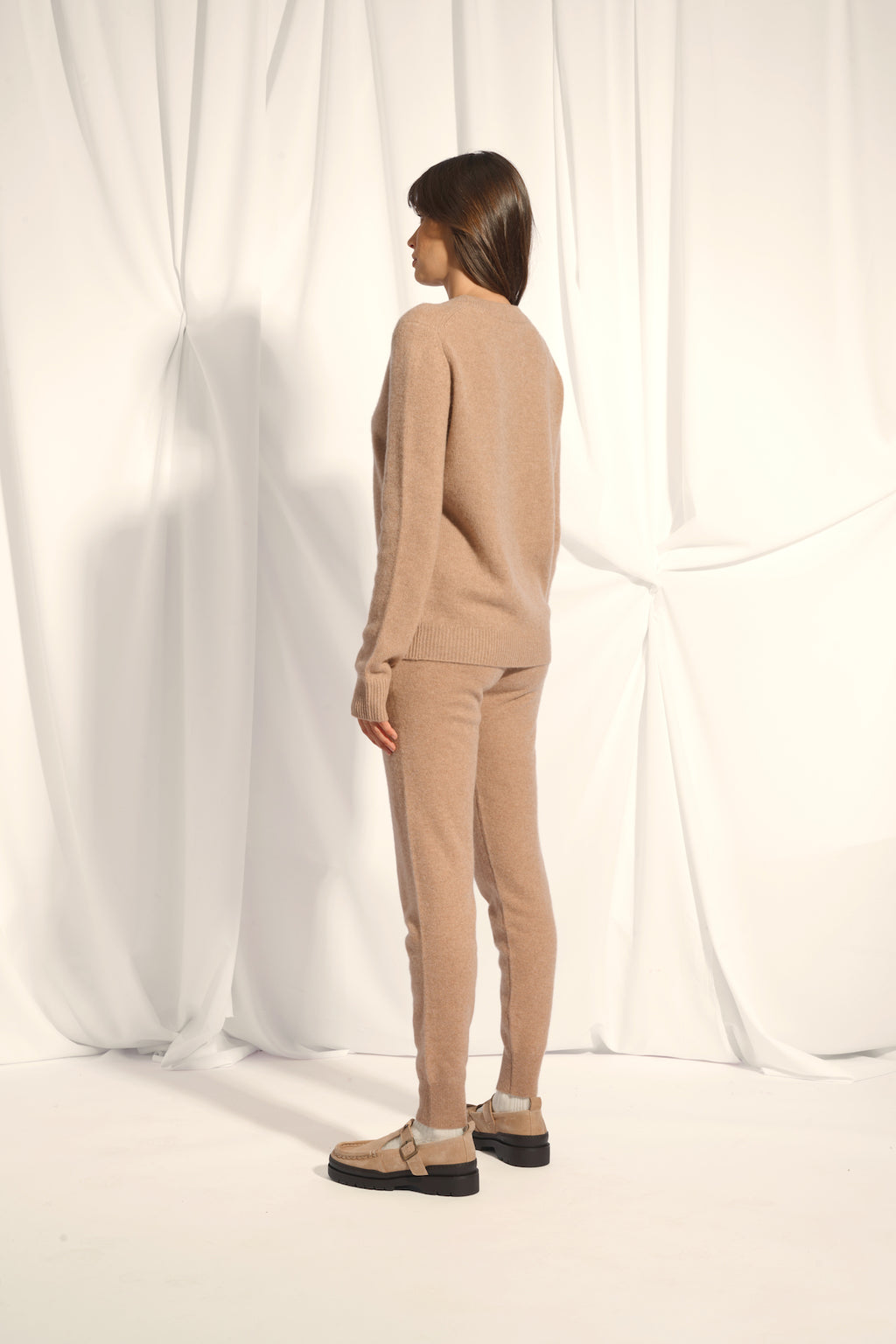 Pull Col Rond 4 Fils - Lexini - Camel Chiné
