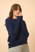 Just Cashmere - Jersey Cuello Redondo 4 Hilos - Lexini - Navy
