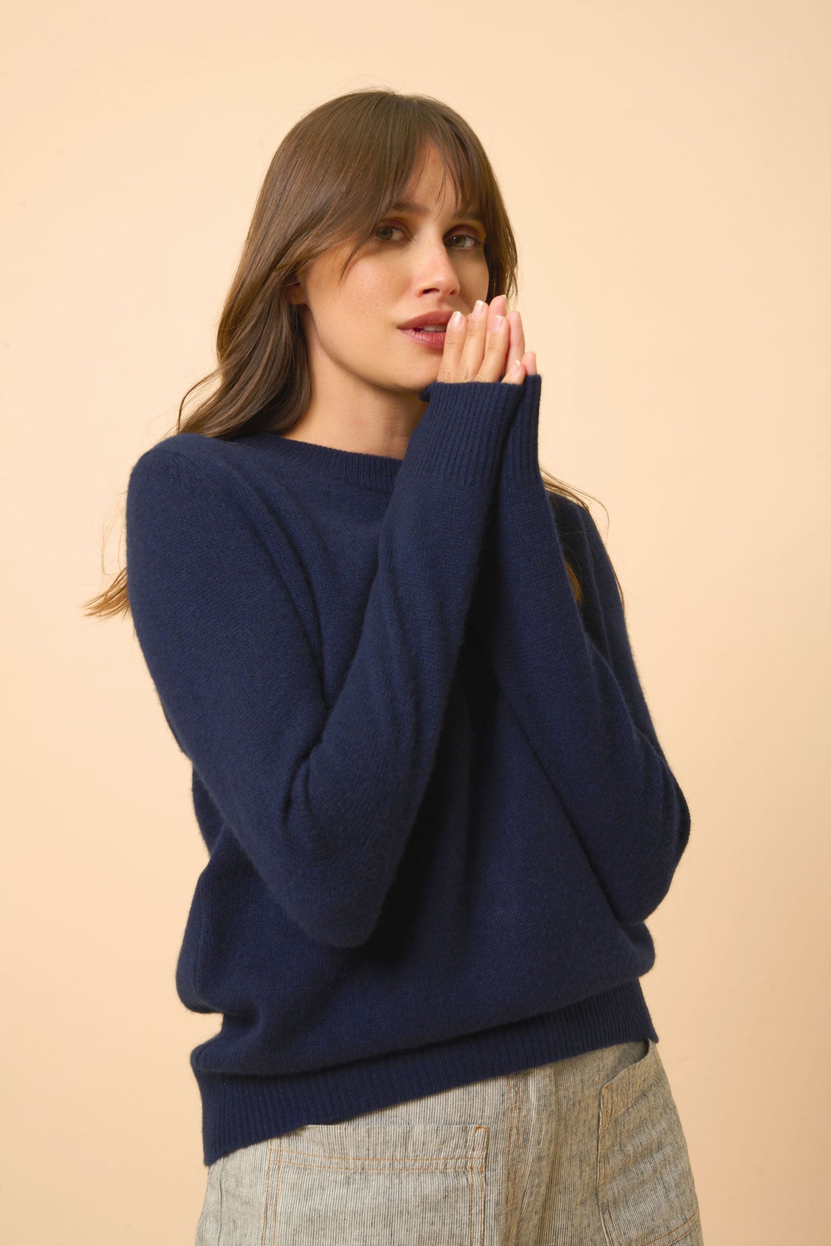Just Cashmere - Jersey Cuello Redondo 4 Hilos - Lexini - Navy