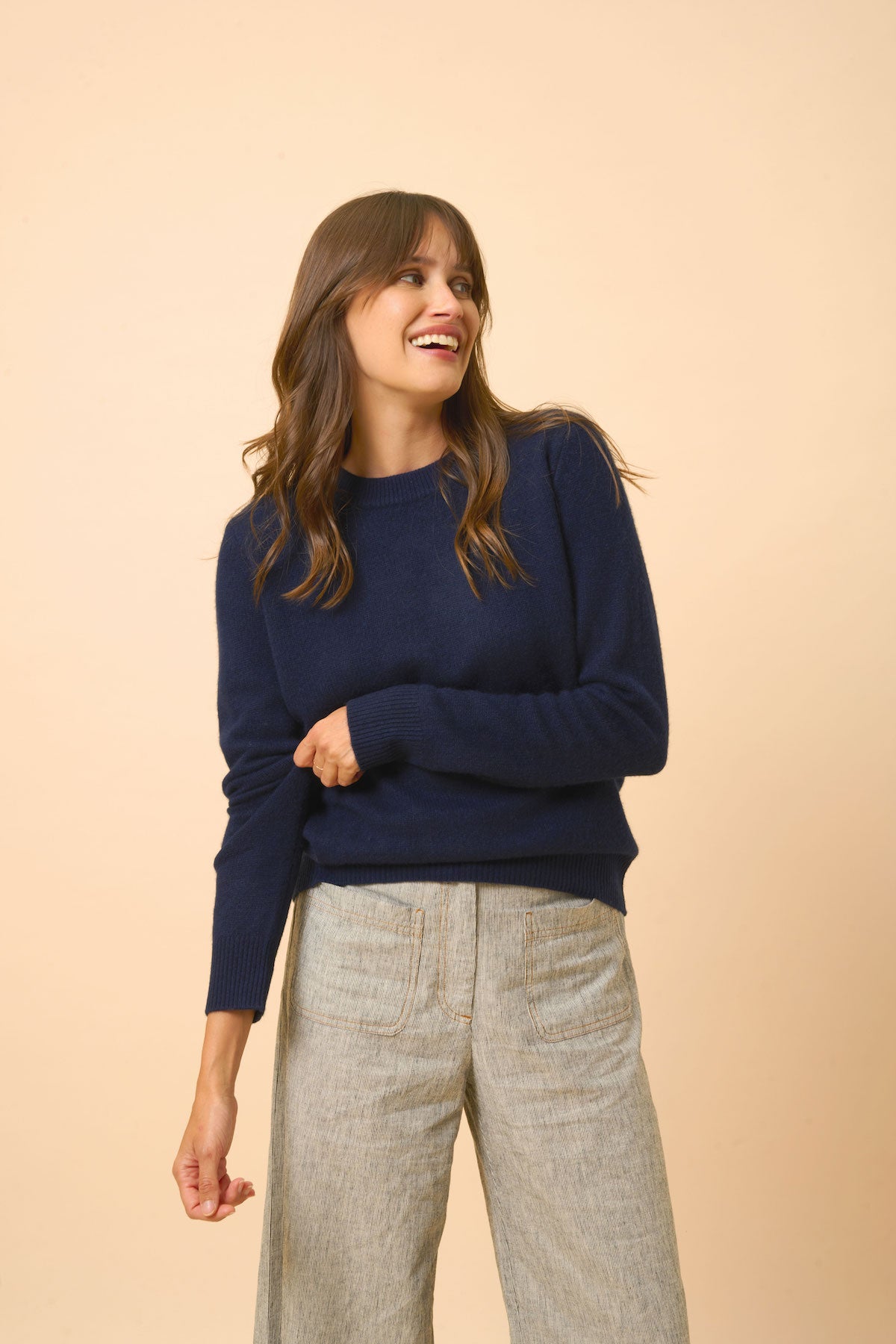 Just Cashmere - Jersey Cuello Redondo 4 Hilos - Lexini - Navy