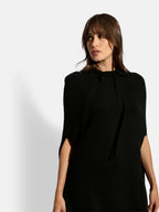 Capa Cuello Redondo Cordón Ajustable Miamar - 100% Cachemira 2 Hilos - Negro - Mujer
