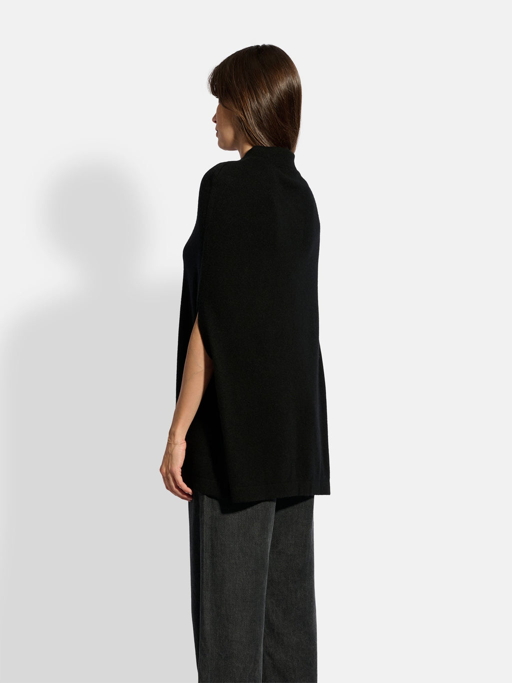 Capa Cuello Redondo Cordón Ajustable Miamar - 100% Cachemira 2 Hilos - Negro - Mujer