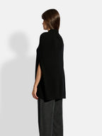 Capa Cuello Redondo Cordón Ajustable Miamar - 100% Cachemira 2 Hilos - Negro - Mujer